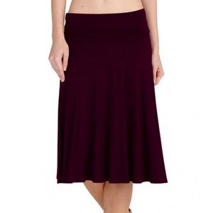 Burgundy Fold-over Skirt